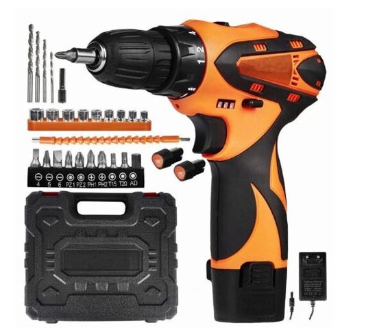 Akumuliatorinis suktuvas-gręžtuvas DrillForce X2 TwinPower su priedais